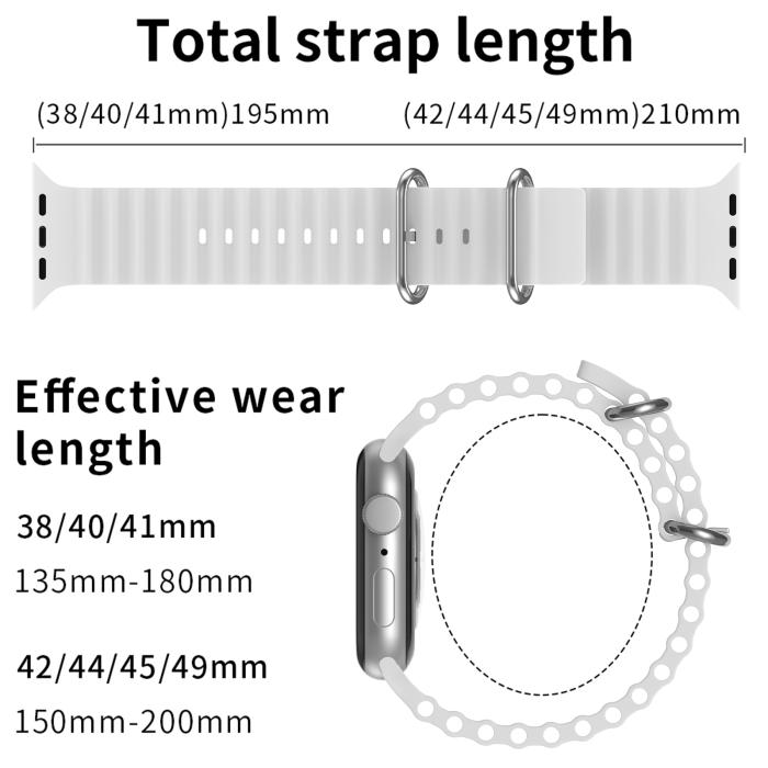 Bild 5, Apple Watch 41/40/38 mm Armband Ocean Wave Vit