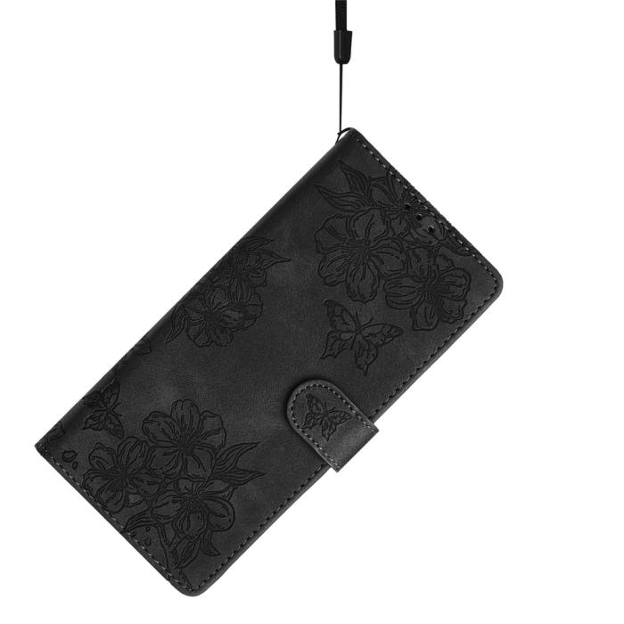 Bild 4, Samsung Galaxy S26 Ultra Fodral Med Blommigt Tryck Läder Svart