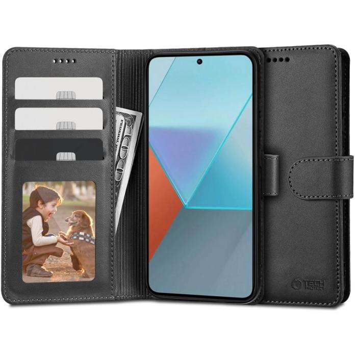 Bild 1, Tech-Protect Xiaomi Redmi Note 13 4G Fodral Läder Svart