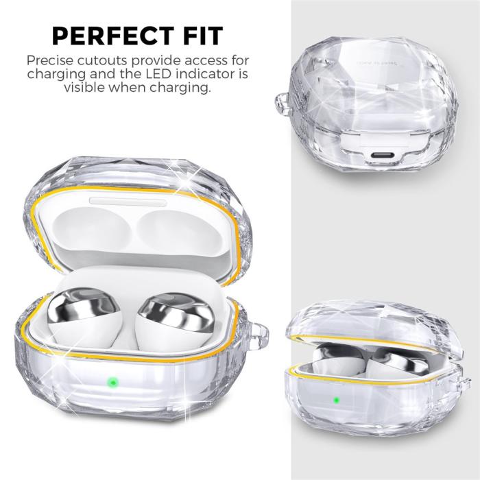 Bild 2, AHASTYLE Galaxy Buds 2/Pro/Live Skal Diamond Transparent