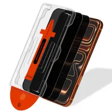 [2-PACK] iPhone 12 Pro Max Privacy Sk&auml;rmskydd I H&auml;rdat Glas - Med Monteringsram