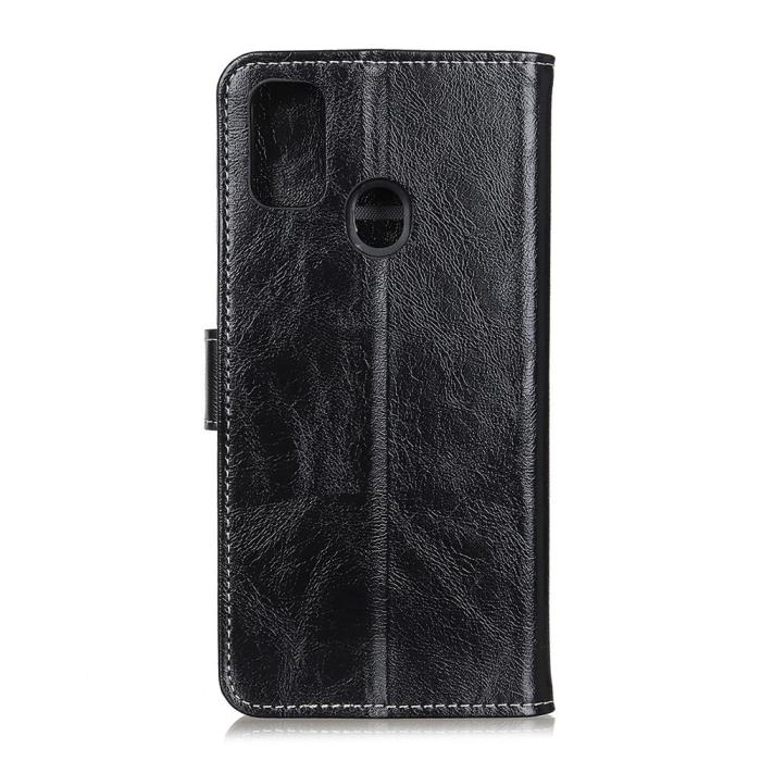 Bild 2, Motorola Moto G10/G20/G30 - Crazy Horse Läder Fodral - Svart