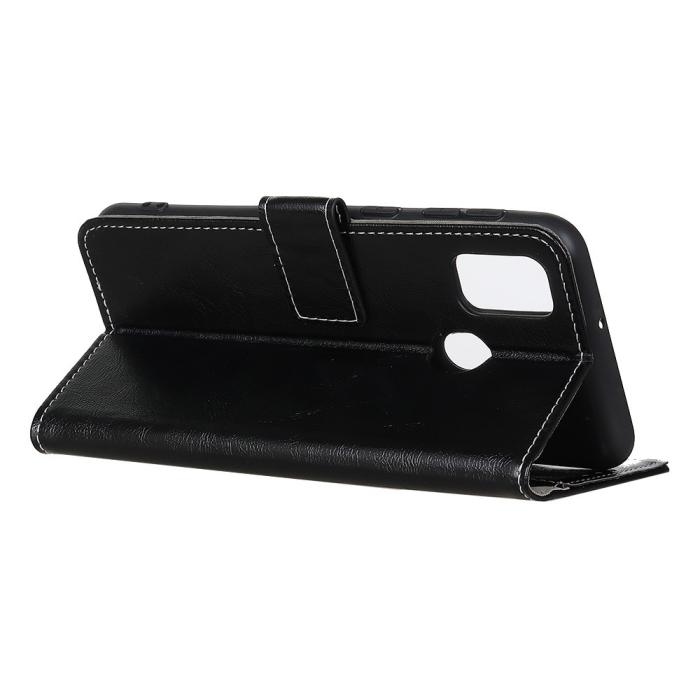 Bild 3, Motorola Moto G10/G20/G30 - Crazy Horse Läder Fodral - Svart