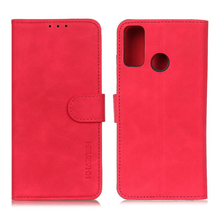 Bild 1, Motorola Moto G10/G20/G30 - KHAZNEH Retro Läder Fodral - Röd