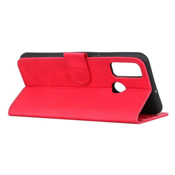 Bild 3, Motorola Moto G10/G20/G30 - KHAZNEH Retro Läder Fodral - Röd