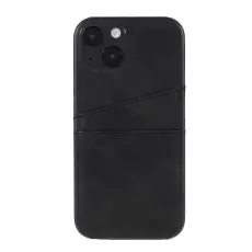 iPhone 13 - Mobilskal Läder Med Kortfack - Svart