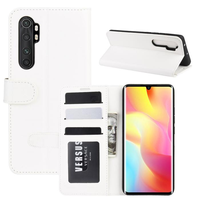 Bild 1, Xiaomi Mi Note 10 Lite - Crazy Horse Plånboksfodral - Vit