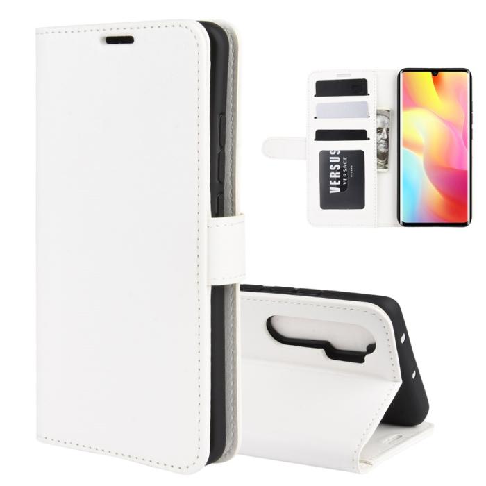 Bild 2, Xiaomi Mi Note 10 Lite - Crazy Horse Plånboksfodral - Vit