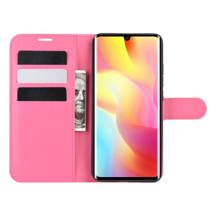 Bild 4, Xiaomi Mi Note 10 Lite - Litchi Plånboksfodral - Rosa