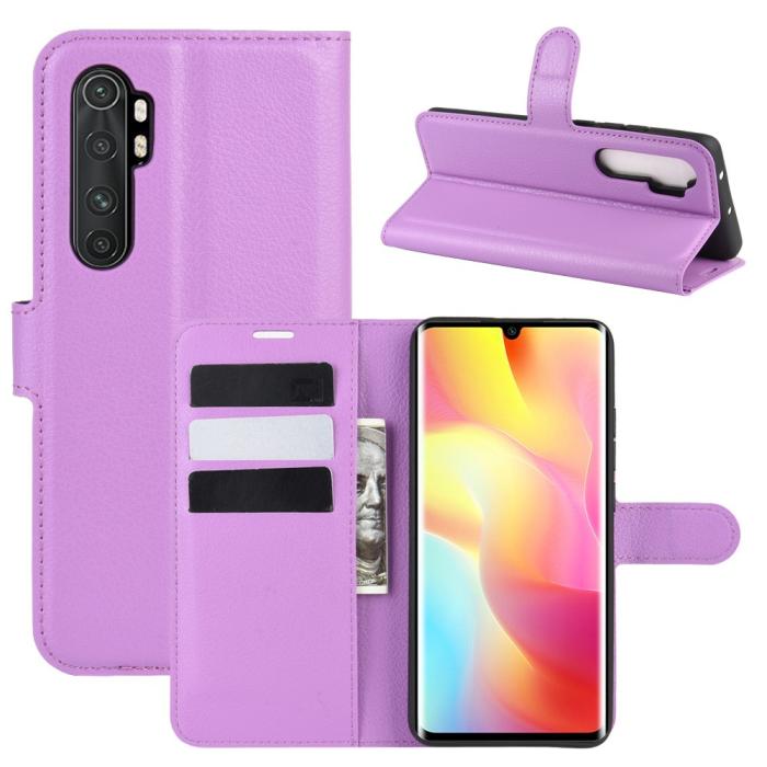 Bild 1, Xiaomi Mi Note 10 Lite - Litchi Plånboksfodral - Lila