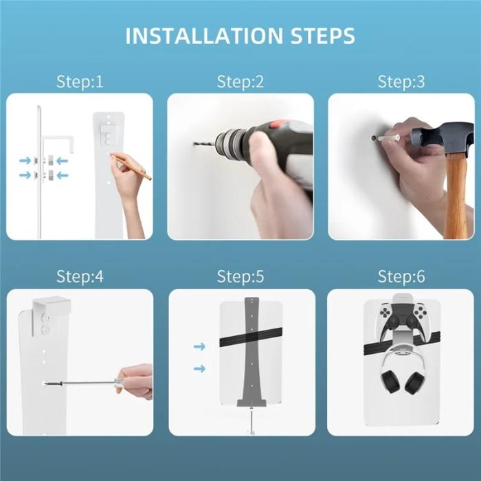 Bild 6, JYS Väggfäste För PS5/PS5 Pro/ PS5 Slim Svart