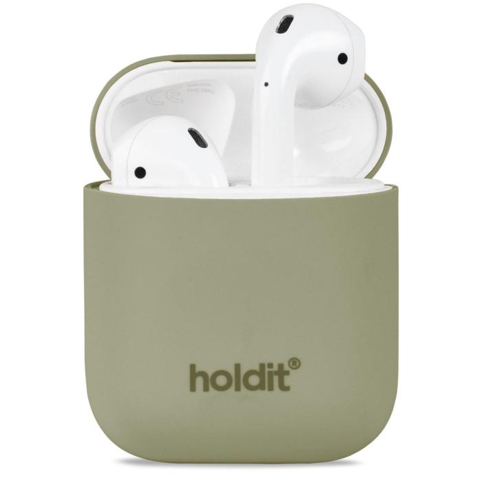 Bild 1, holdit Apple AirPods Skal Silikon Khaki Green