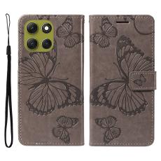 Motorola Moto G86 Power/G86 5G Fodral Fj&auml;ril Tryck Gr&aring;