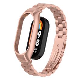 Lyxigt Metallarmband Armband Xiaomi Smart Band 8 Roséguld