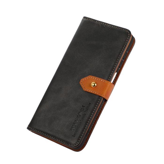 Bild 4, KHAZNEH Xiaomi Redmi 12C 4G Fodral Dual-Color Läder Svart