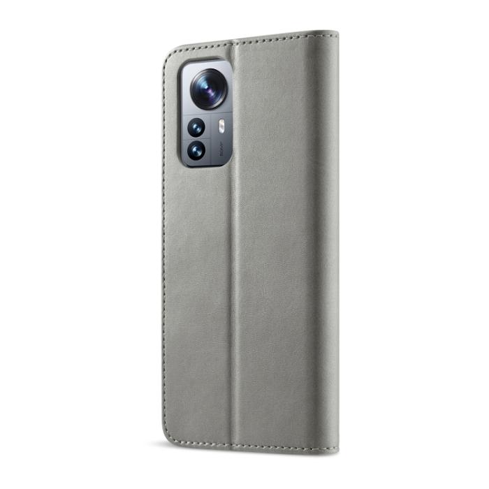 Bild 3, LC.IMEEKE Xiaomi 12 Pro Fodral Läder Grå