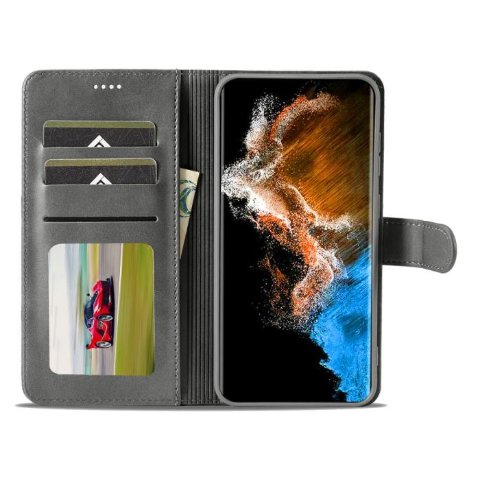 Bild 2, LC.IMEEKE Samsung Galaxy S23 Plus Fodral Läder Grå