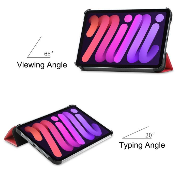 Bild 6, iPad Mini 2024/2021 Fodral Smart Tri-Fold Röd