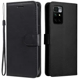 Xiaomi Redmi 10 Fodral Solid Läder Svart