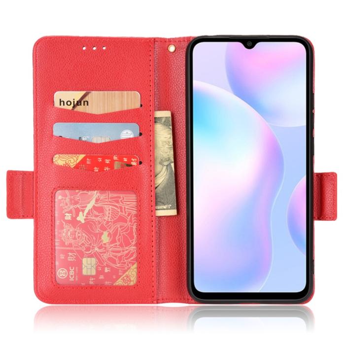 Bild 4, Xiaomi Redmi 9A / 9AT Fodral Litchi Textur Röd