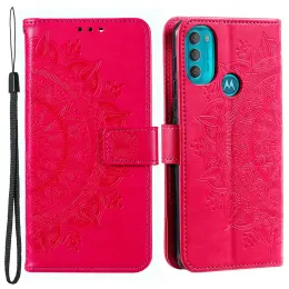 Motorola Moto G71 Fodral Mandala Läder Rosa