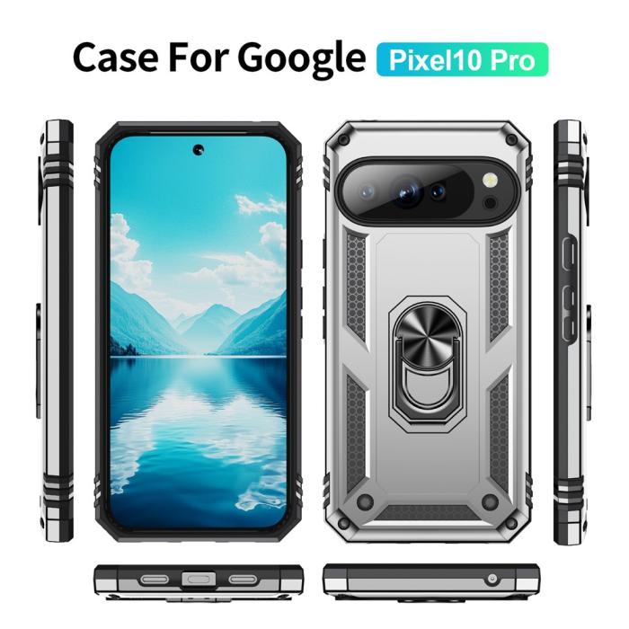 Bild 3, Google Pixel 10 / 10 Pro Skal Armor Ring Hybrid Silver