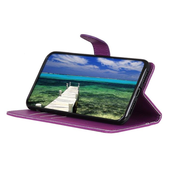 Bild 2, Motorola Moto G04 4G/G24 4G Litchi Läder Fodral Lila