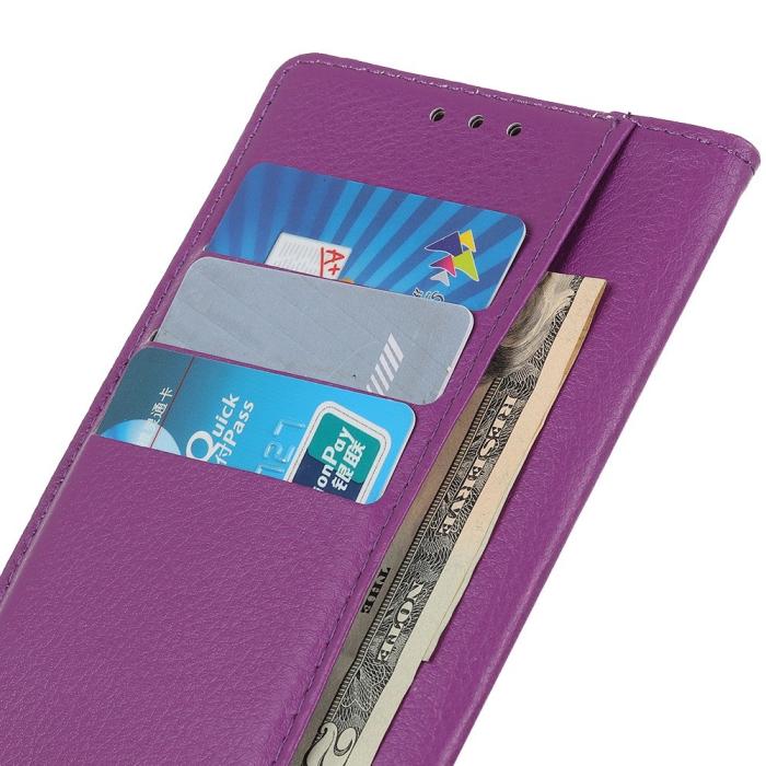 Bild 5, Motorola Moto G04 4G/G24 4G Litchi Läder Fodral Lila