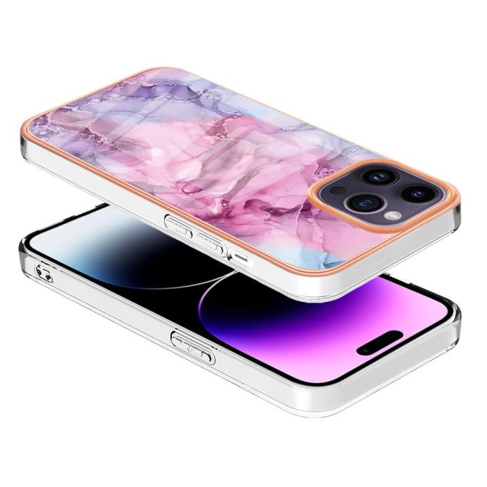 Bild 3, iPhone 16 Pro Skal TPU Marmor Rosa
