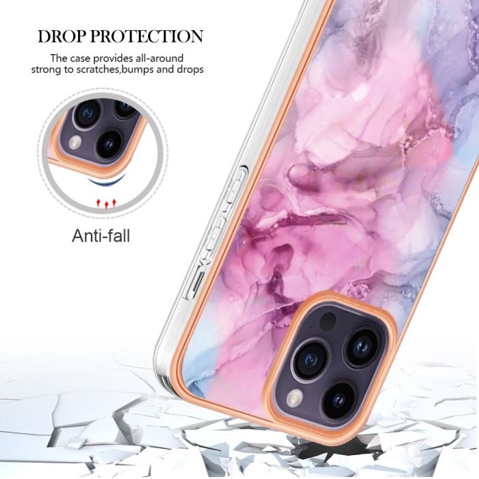 Bild 5, iPhone 16 Pro Skal TPU Marmor Rosa