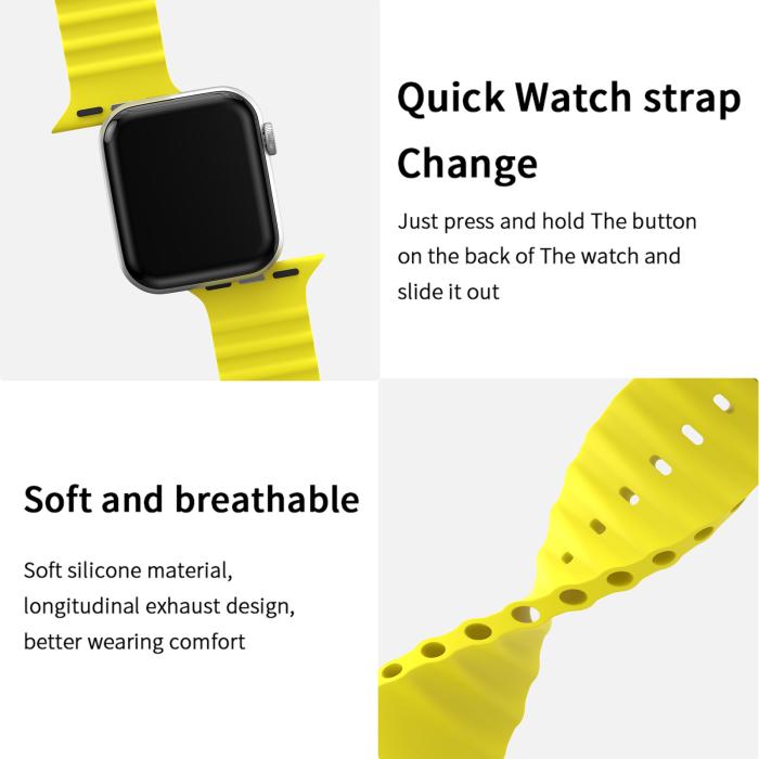 Bild 4, Apple Watch 41/40/38 mm Armband Ocean Wave Gul