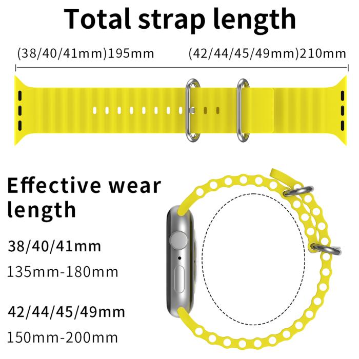 Bild 5, Apple Watch 41/40/38 mm Armband Ocean Wave Gul