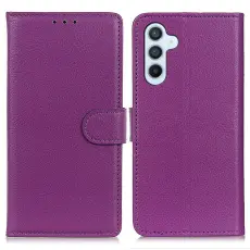 Samsung Galaxy S26 Fodral Litchi L&auml;der Lila