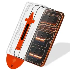 2-Pack iPhone 14/13/13 Pro Sk&auml;rmskydd I H&auml;rdat Glas - Med Monteringsram