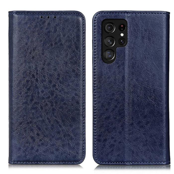 Bild 1, Samsung Galaxy S23 Ultra Flip Fodral Crazy Horse Blå