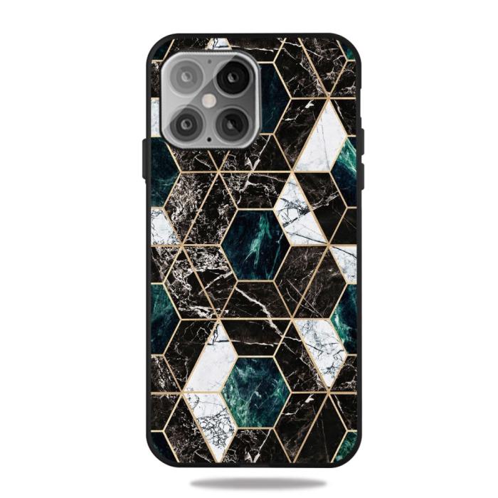 Bild 1, iPhone 12 / 12 Pro - Marmor TPU Skal