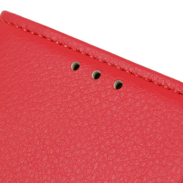 Bild 5, Nokia 3.4 - Litchi Läder Fodral - Röd