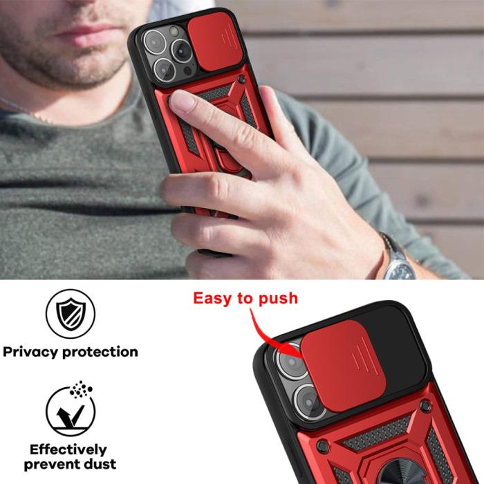 Bild 4, iPhone 13 - Hybrid Ring Skal CamShield - Svart