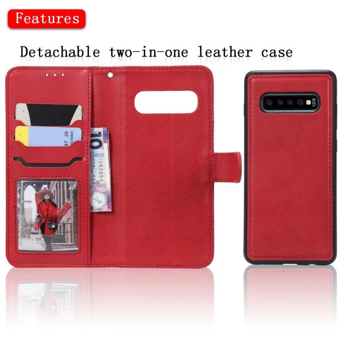 Bild 4, Samsung Galaxy S10 Plus - Plånboksfodral/Magnet Skal - Röd