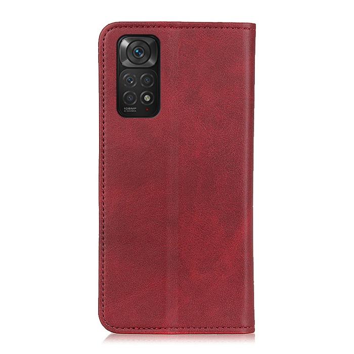 Bild 3, Xiaomi Redmi Note 11 4G Fodral Flip Läder Röd