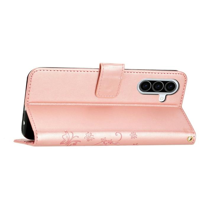 Bild 2, Samsung Galaxy A27 5G Fodral Blommor/Fjärilar Roséguld
