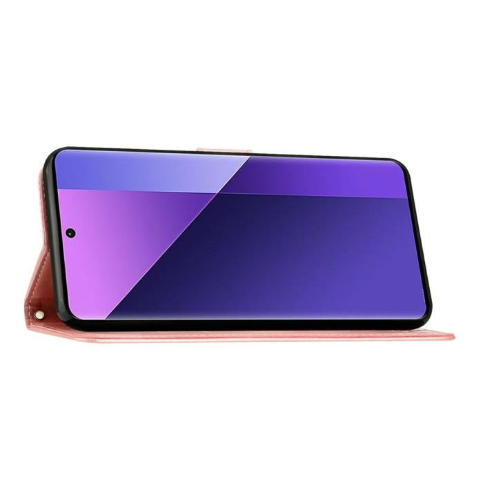 Bild 3, Samsung Galaxy A27 5G Fodral Blommor/Fjärilar Roséguld
