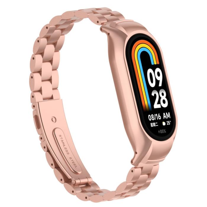 Bild 2, Xiaomi Smart Band 9/8 Lyxigt Metallarmband Roséguld