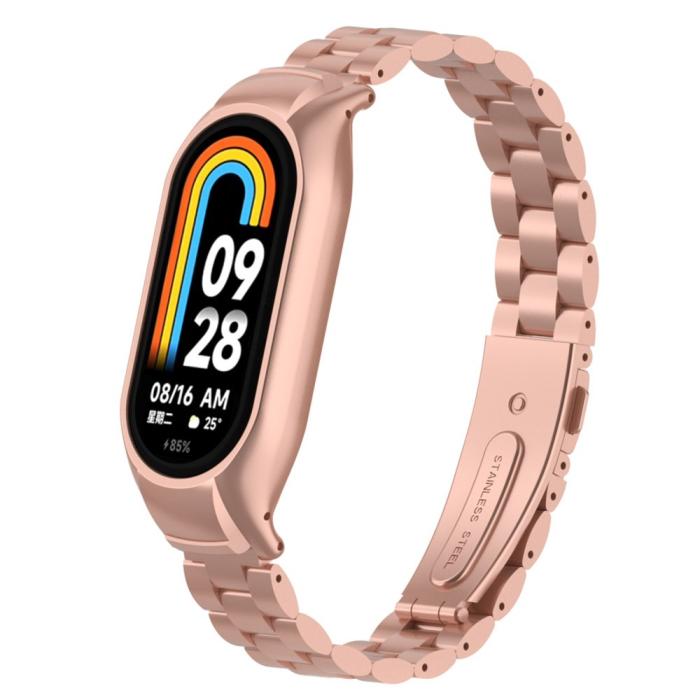 Bild 3, Xiaomi Smart Band 9/8 Lyxigt Metallarmband Roséguld