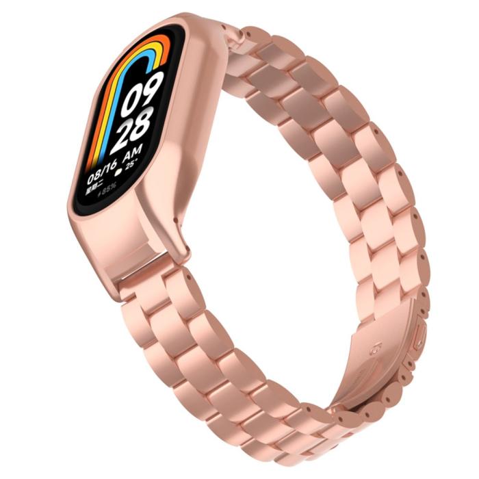 Bild 4, Xiaomi Smart Band 9/8 Lyxigt Metallarmband Roséguld