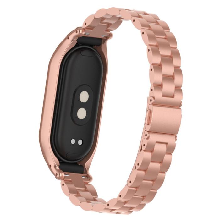 Bild 5, Xiaomi Smart Band 9/8 Lyxigt Metallarmband Roséguld