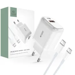 Tech-Protect 20W Väggladdare PD Inkl. USB-C - USB-C Kabel Vit