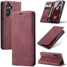 CASEME Galaxy A56 5G/A36 5G Fodral Retro L&auml;der R&ouml;d