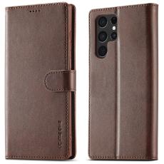 LC.IMEEKE Samsung Galaxy S25 Ultra Fodral L&auml;der Brun