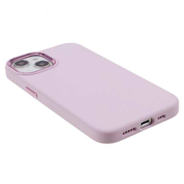 Bild 6, iPhone 15 Skal Liquid Silikon AluLens Rosa